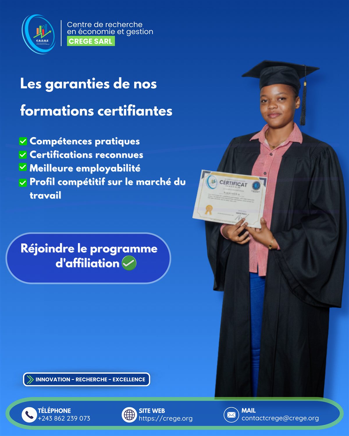 Jeune diplômée certifiée
