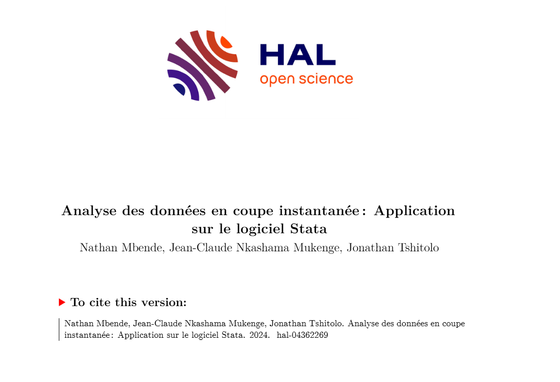 Analyse de données en coupe instantanée : application au logiciel stata