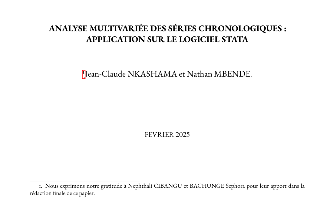 Analyse multivariée des séries chronologiques : application sur le logiciel stata