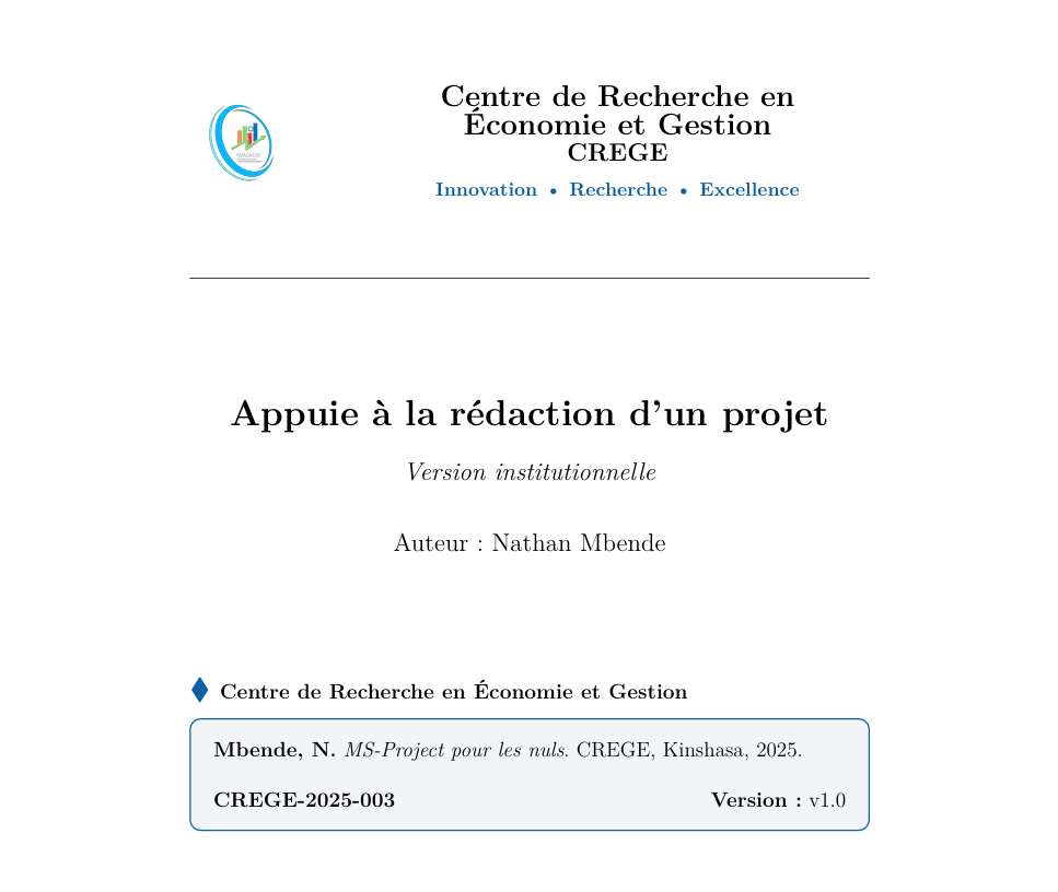 Appuie à la rédaction d&rsquo;un projet.